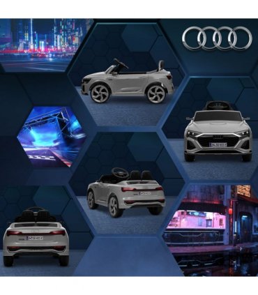AIYAPLAY Audi Q8 e-tron Sportback Kids Electric Car w/ Remote - Grey