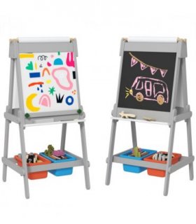 AIYAPLAY Double Sided Art Easel for Kids with Paper Roll