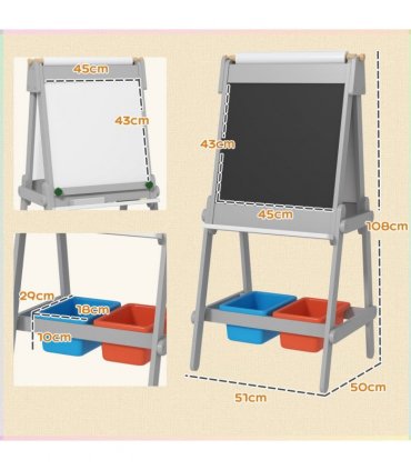 AIYAPLAY Double Sided Art Easel for Kids with Paper Roll