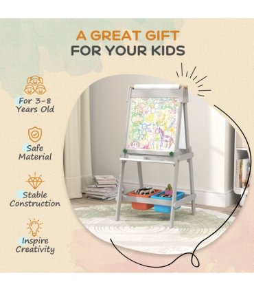 AIYAPLAY Double Sided Art Easel for Kids with Paper Roll