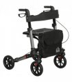 HOMCOM 4 Wheel Rollator Walker,  Adjustable Mobility Walker with Bag, Silver