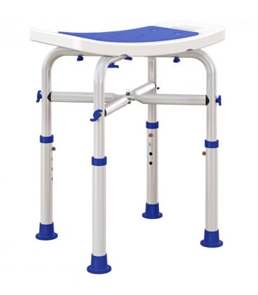 HOMCOM Adjustable Shower Stool with Foot Pads for Elderly Disabled Purple