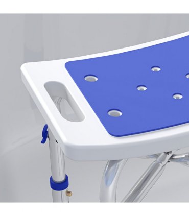HOMCOM Adjustable Shower Stool with Foot Pads for Elderly Disabled Purple