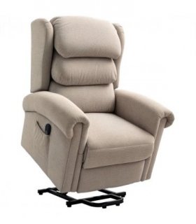 HOMCOM Power Lift Recliner Chair for Elderly with Remote Control, Khaki