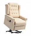 HOMCOM Power Lift Recliner Armchair with Wingback, Button Tufted, Beige