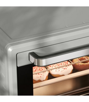 HOMCOM Mini Oven 21L Electric Grill w/ Adjustable Temp 1400W, Silver Tone