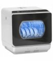 HOMCOM Worktop Dishwasher w/ 4 Place Settings 6 Programs, Silver Tone