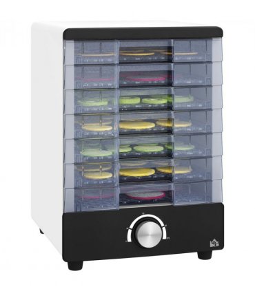 HOMCOM Food Dehydrator with 7 Stainless Steel Tray, for Fruit, Meat, White