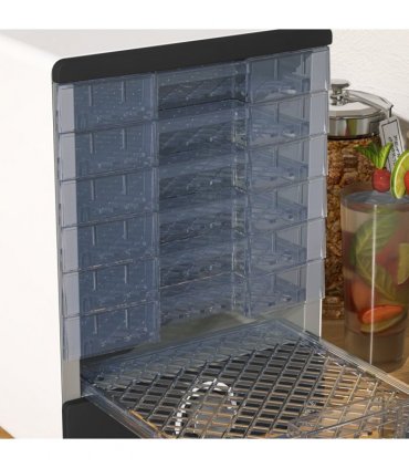 HOMCOM Food Dehydrator with 7 Stainless Steel Tray, for Fruit, Meat, White