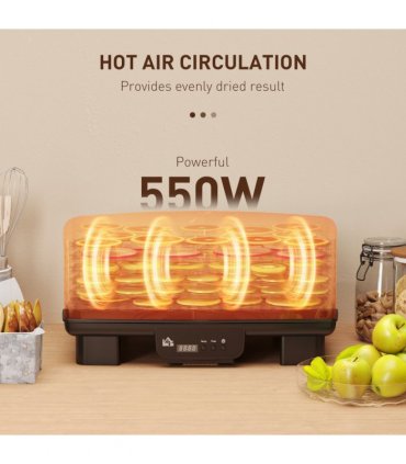 HOMCOM 6 Tray Food Dehydrator, Food Dryer Machine for Fruit Meat Vegetable