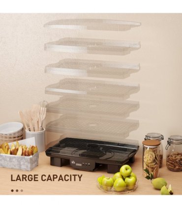 HOMCOM 6 Tray Food Dehydrator, Food Dryer Machine for Fruit Meat Vegetable