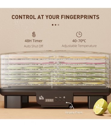 HOMCOM 6 Tray Food Dehydrator, Food Dryer Machine for Fruit Meat Vegetable