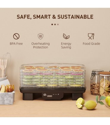 HOMCOM 6 Tray Food Dehydrator, Food Dryer Machine for Fruit Meat Vegetable