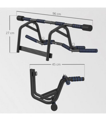 SPORTNOW Multi-Grip Pull Up Bar, Chin Up Bar Doorway with Non-Slip Grips