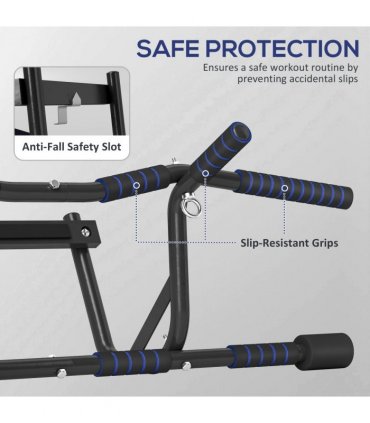 SPORTNOW Multi-Grip Pull Up Bar, Chin Up Bar Doorway with Non-Slip Grips