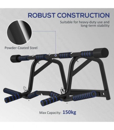 SPORTNOW Multi-Grip Pull Up Bar, Chin Up Bar Doorway with Non-Slip Grips