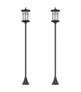 Outsunny LED Outdoor Solar Post Lights, Waterproof IP44, Cool White, 2 Pack