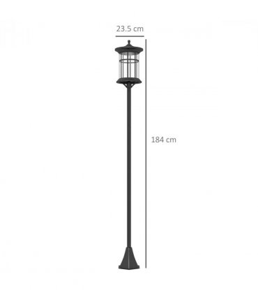 Outsunny LED Outdoor Solar Post Lights, Waterproof IP44, Cool White, 2 Pack