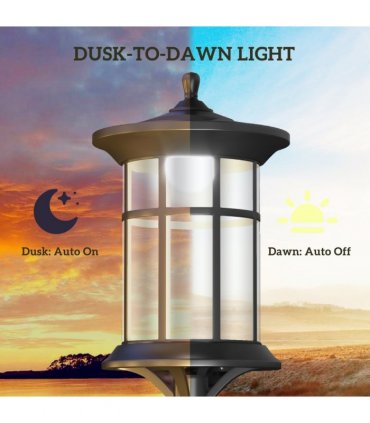 Outsunny LED Outdoor Solar Post Lights, Waterproof IP44, Cool White, 2 Pack