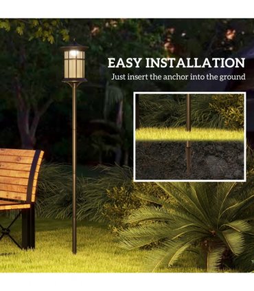 Outsunny LED Outdoor Solar Post Lights, Waterproof IP44, Cool White, 2 Pack