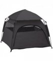PawHut Foldable Dog Cat Tent with Waterproof Oxford Cloth, Carry Bag, Grey