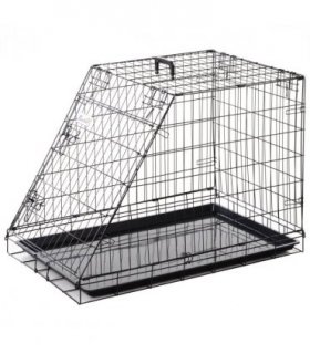 Pawhut Trapeze Collapsible Dog Pet Travel Box Cage Removable Tray 93Lx58Wx65H cm