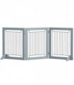 PawHut Foldable Wooden Pet Gate w/ 3 Panels 2 Support Feet for Small Dogs