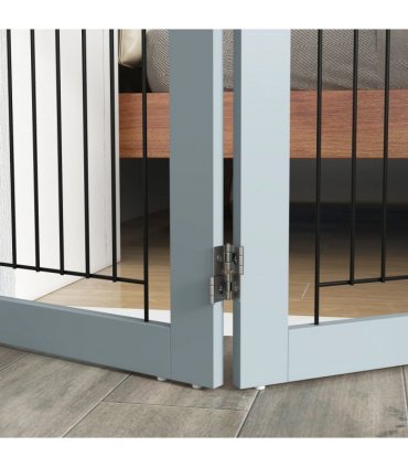 PawHut Foldable Wooden Pet Gate w/ 3 Panels 2 Support Feet for Small Dogs
