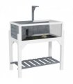 PawHut Wooden Tortoise House with Storage Shelf, Clear Observation Windows