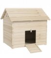 PawHut Wooden Duck House w/ Openable Roof, Raised Base, Air Holes - Natural