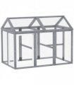 PawHut Chicken Run, Wooden Chicken Coop w/ Combinable Design - Grey