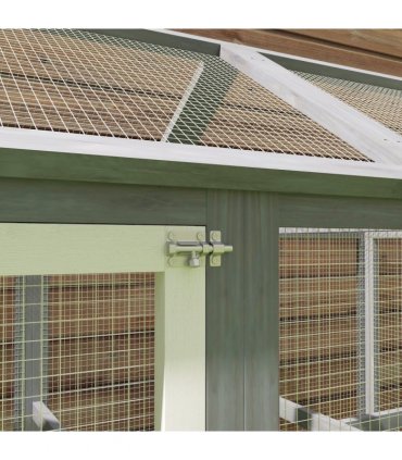 PawHut Chicken Run, Wooden Chicken Coop w/ Combinable Design - Grey