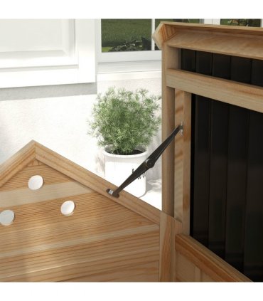 PawHut Wooden Duck House, Poultry Coop with Double Doors, Openable Roof