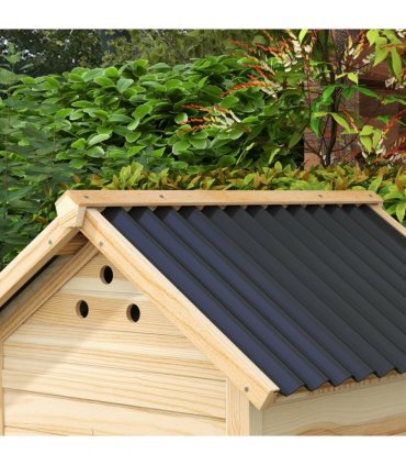 PawHut Wooden Duck House, Poultry Coop with Double Doors, Openable Roof