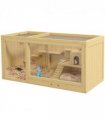 PawHut Wooden Hamster Cage with Water Bottle, Platforms, Openable Roof
