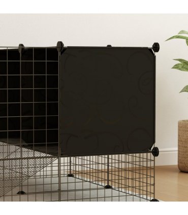 PawHut DIY Small Animal Cage w/ Elevated Huts for Guinea Pigs, Rabbits