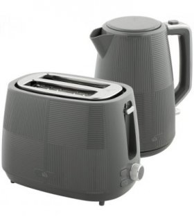 HOMCOM 1.7L Fast Boil Electric Kettle and 2 Slice Water Toaster Set, Grey