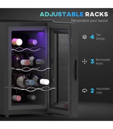 HOMCOM Freestanding Wine Cooler Fridge with 8 Bottle, 21 Litre Capacity