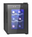 HOMCOM Mini Beer and Wine Fridge, 6 Bottle, with Glass Door, Touch Screen