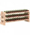 HOMCOM 36 Bottle Shelf Wine Rack Holder Standing Holds Storage Fir Wood Cellar