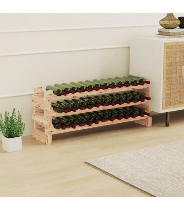 HOMCOM 36 Bottle Shelf Wine Rack Holder Standing Holds Storage Fir Wood Cellar