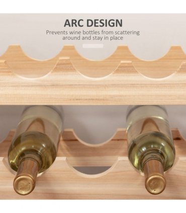 HOMCOM 36 Bottle Shelf Wine Rack Holder Standing Holds Storage Fir Wood Cellar