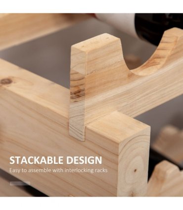 HOMCOM 36 Bottle Shelf Wine Rack Holder Standing Holds Storage Fir Wood Cellar