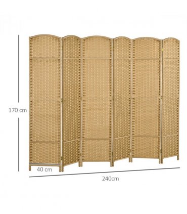 HOMCOM 6 Panel Folding Room Divider, Privacy Screen, 240 x 170cm