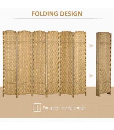 HOMCOM 6 Panel Folding Room Divider, Privacy Screen, 240 x 170cm