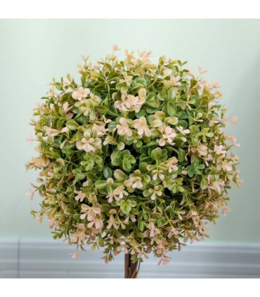 HOMCOM Set of 2 Decorative Artificial Plants, Cream White