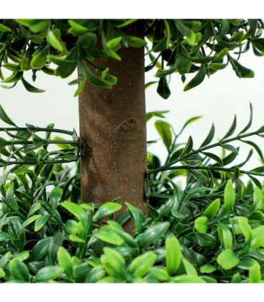 HOMCOM Set of 2 Decorative Artificial Plants Boxwood Trees in Pot, Green