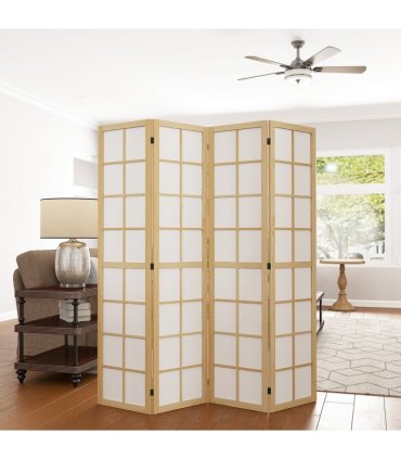 HOMCOM Indoor Room Partition, 4 Panel Folding Room Divider, 160 x 170cm