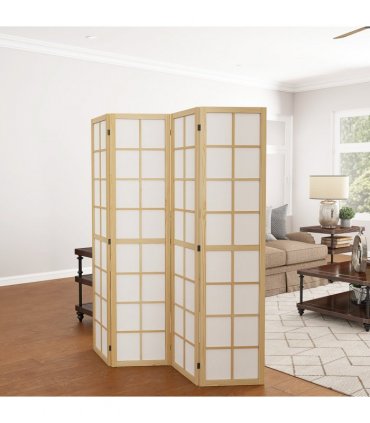 HOMCOM Indoor Room Partition, 4 Panel Folding Room Divider, 160 x 170cm