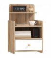 HOMCOM Bedside Table with Drawer for Bedroom, Living Room, Natural Wood Effect
